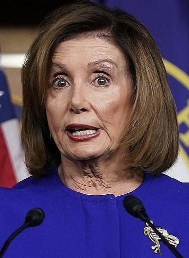 Pelosi forked tongue demons in mouth speaking with her tongue sized