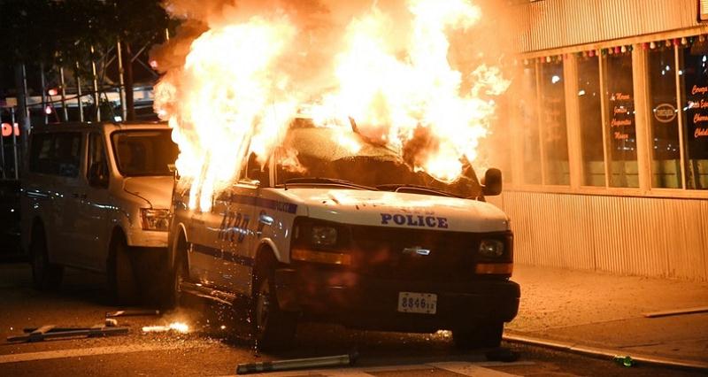Riots police van docu