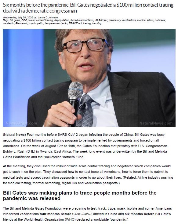 Bill Gates Negotiated $100 Billion Contact Tracing Deal With Democratic Congressman Sponsor of Bill Six Months BEFORE Coronavirus Pandemic – True&nbsp;Pundit