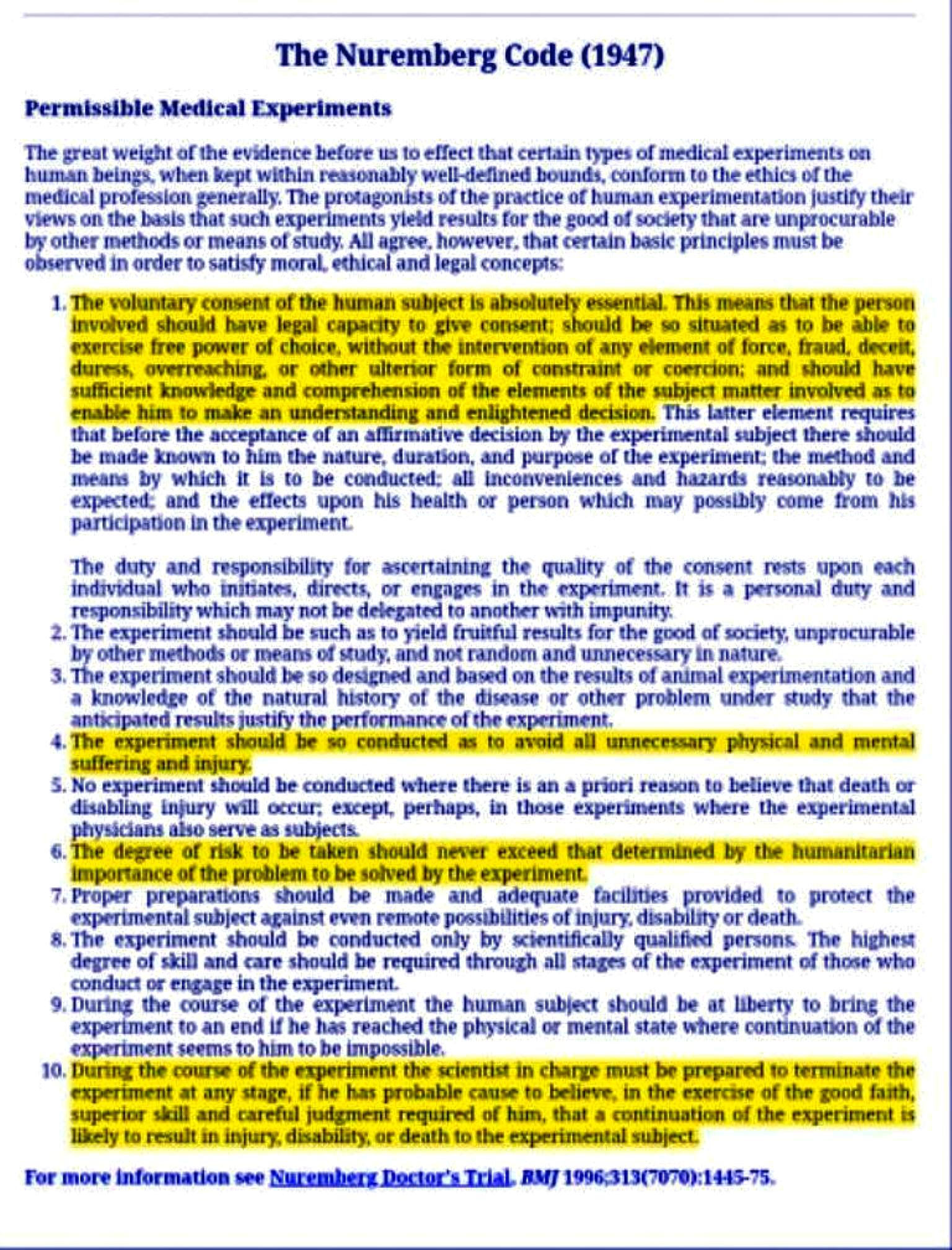 Nuremberg Code lg print