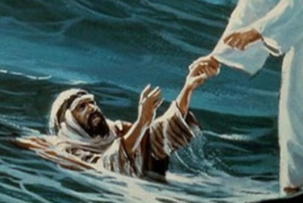 Jesus reaching out sm print
