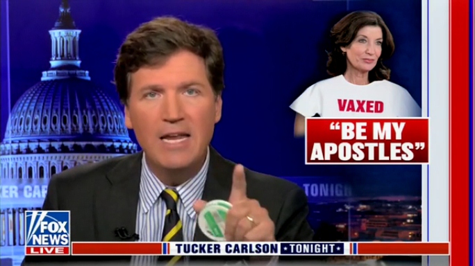 Tucker calls Gov Hochul ‘New York archdiocese of the coronacult’ after creepy church&nbsp;lecture