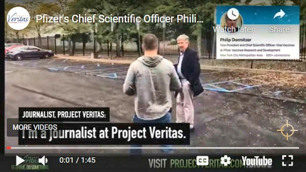 Pfizer’s Chief Scientific Officer Philip Dormitzer Questioned by Project Veritas Over Leaked Emails About Fetal Cell Lines Used In Pfizer Vaccine&nbsp;Development