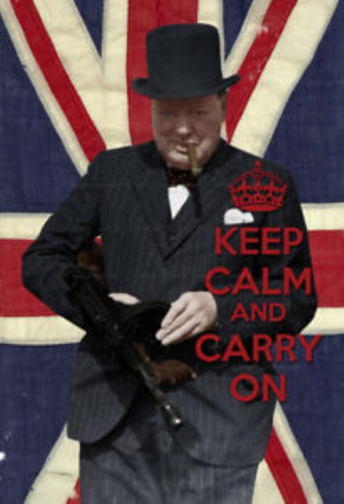 Churchill tommy gun sm print