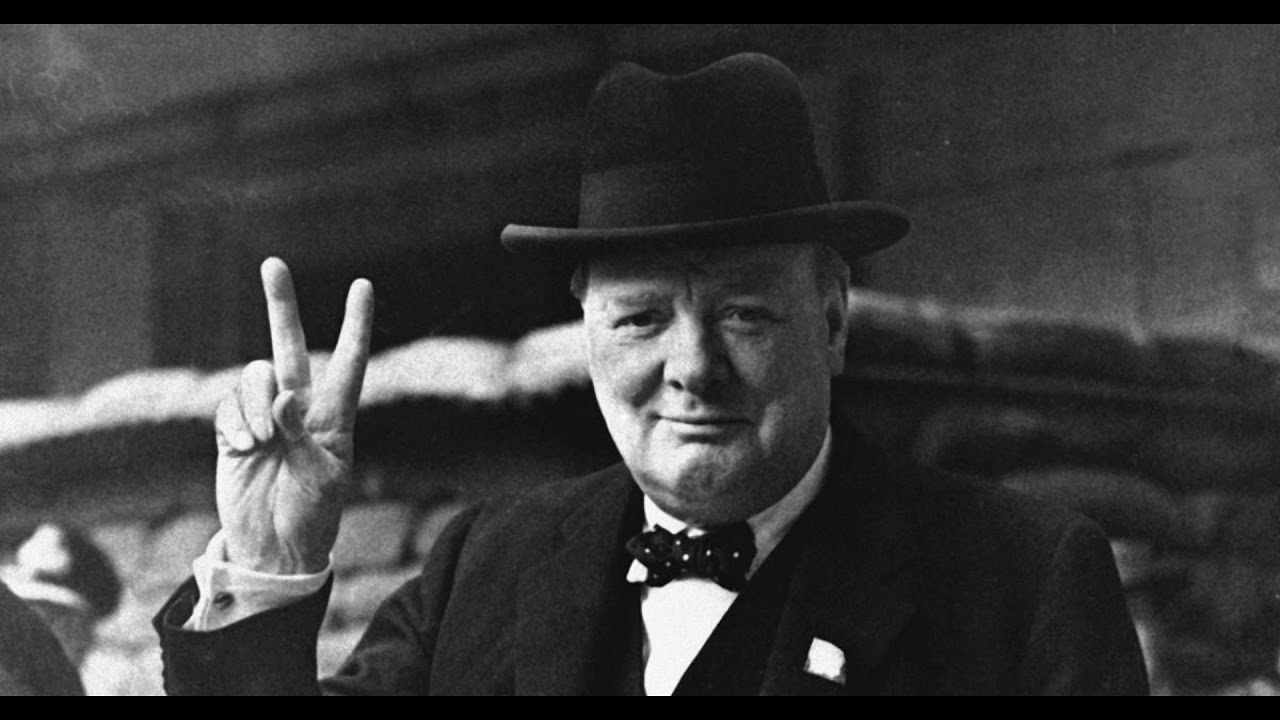 Churhill peace sign