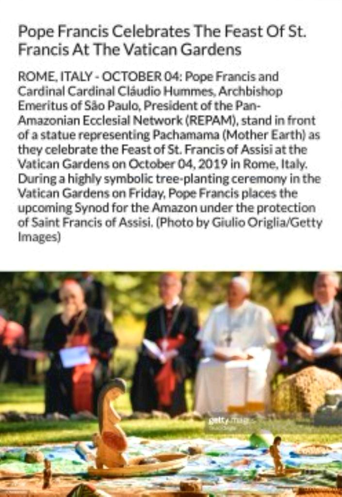 Bergoglio Pachamama at St Peters sm print