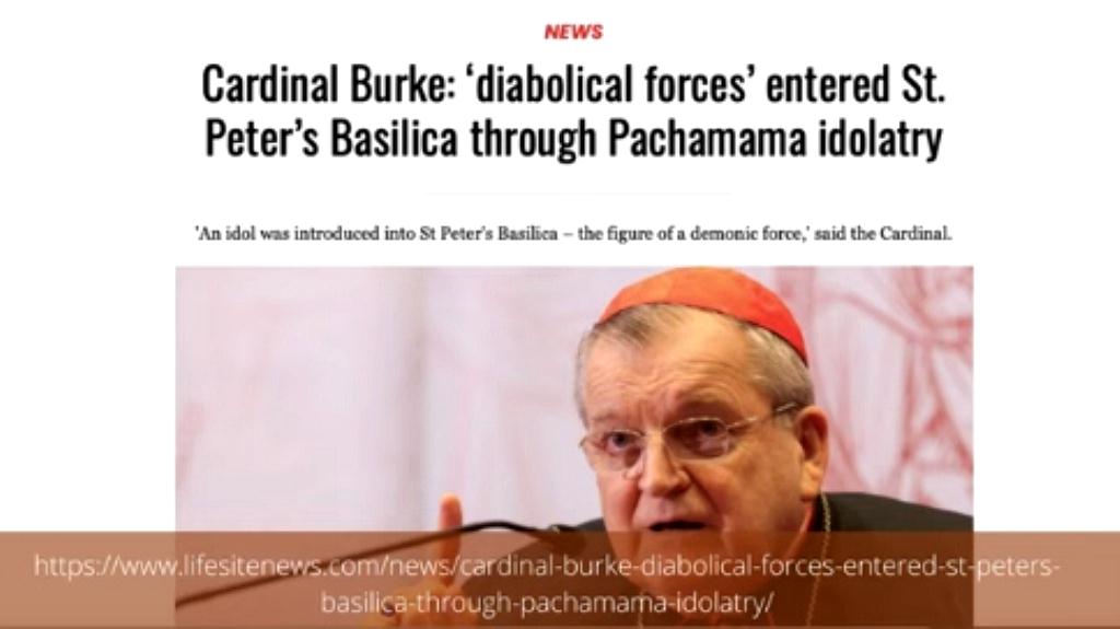 Cardinal Burke says diabolical went in Vatican sm pring